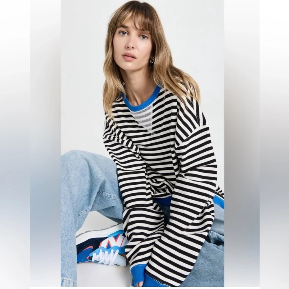 We The Free Classic Stripe Sweatshirt XS - Picture 4 of 8